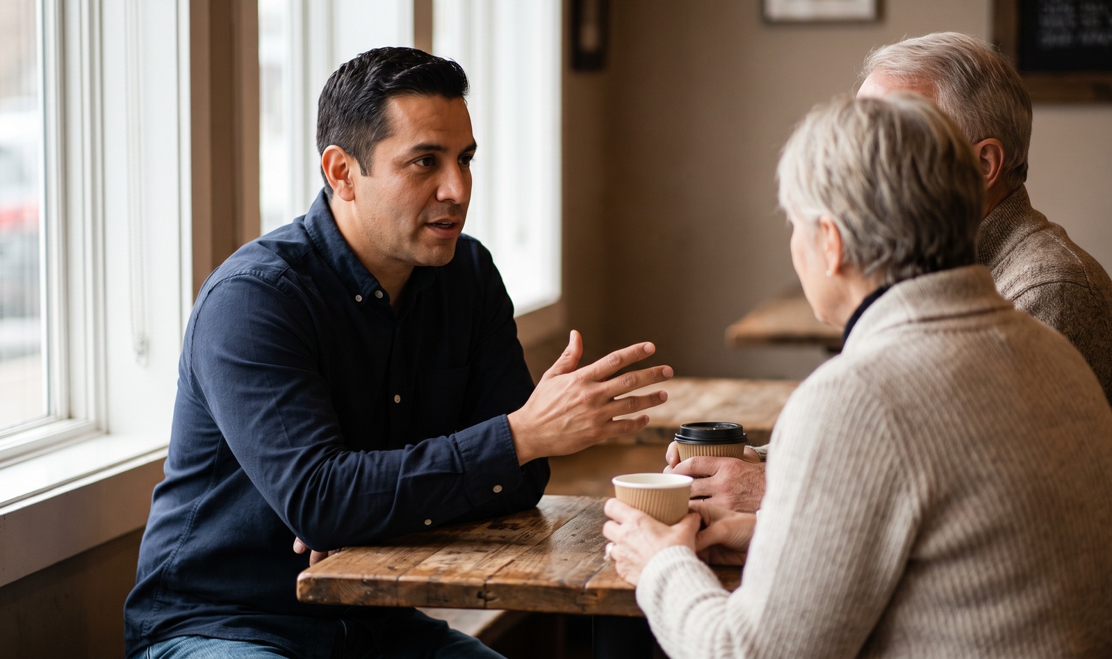 The 30-Minute Ask course — a missionary sharing the vision with a donor over coffee